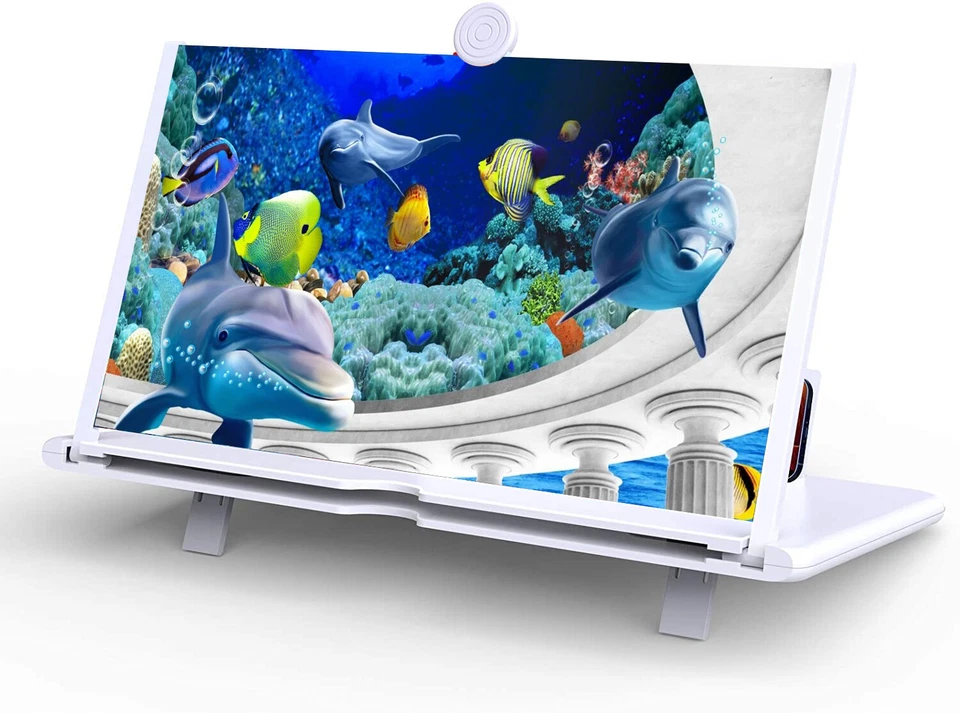 12" Smartphone Screen Magnifier 3D HD Video Mobile Phone Amplifier Stand Bracket - Image 1 of 4