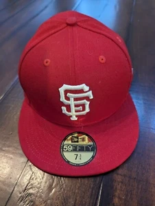 Cappello da uomo NEW Era 59Fifty base San Francisco giganti rosso aderente 7 3/4 taglia berretto - Foto 1 di 2