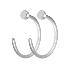 Nose Ring Hoop 16G 20G Stainless Steel Fake Nose Lip Hoop Rings Piercing Jewelry - Picture 1 of 38