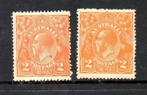 Australia Stamps - Scott # 27 & 27a - Mint Hinged - creased - Picture 1 of 1