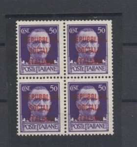 12434 Italia, MNH Nº:644 en bloques de cuartos con sobreimpresión: "Republica Sociale Italiana - Imagen 1 de 2