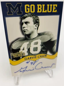 TK Legacy GARVIE CRAW AUTO Signed M GO BLUE Card MGB59 MICHIGAN WOLVERINES - Picture 1 of 7