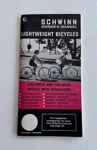 Manual ligero de colección Schwinn década de 1970 ~ 5/10 velocidades - 27 páginas - Imagen 1 de 3
