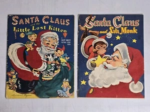 Vintage 1952 Santa Claus Picture Story Books Lot - Lili Monk & Little Lost Kitte - Picture 1 of 23