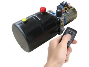 Wireless Remote 12V DC Hydraulic Power Pack Unit for Tipper Tail Gate 10L Tank - Picture 1 of 4