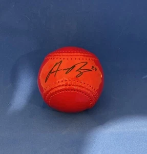 AUSTIN RILEY SIGNED ATLANTA BRAVES CHROME RED MAJOR LEAGUE BASEBALL BAS BECKETT3 - Picture 1 of 2