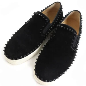 Christian Louboutin Pickboard suede leathe Size 9 Black Studded limited From JP - Picture 1 of 9