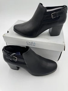 Croft & Barrow Grapesoda Women's Block Heel Ankle Boots Size 8.5 Wide Black - Picture 1 of 13