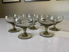 Set of 8 Russel Wright American Modern Old Morgantown Smoke Cocktail glasses