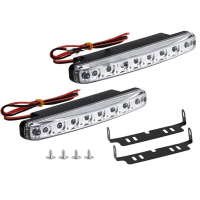 2x LED daytime running lights test mark E4 R87 daytime running lights daylight TFL DLR 12V - Image 1 of 4