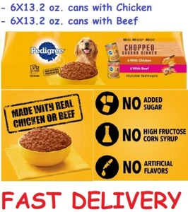 Pedigree Nassfutter für Hunde mit Rind & Huhn Geschmack Variety Pack für Erwachsene, 13,2 Unzen Dose - Bild 1 von 9