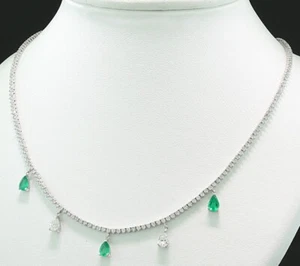 Nobel Esmeralda Brillante Collar Total 6,13 CT 750 Oro Valor Nuevo - Imagen 1 de 5