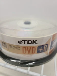 NEW! TDK 25 Pack DVD-R 4.7GB 8x 120 Minute Single-Sided Recording Video 💿💿 - Picture 1 of 8