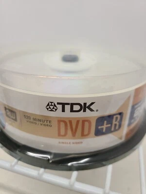 NEW! TDK 25 Pack DVD-R 4.7GB 8x 120 Minute Single-Sided Recording Video 💿💿 - Image 1 of 4