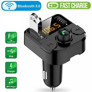 Bluetooth Car FM Transmitter MP3 Player Hands free Radio Adapter Kit USB Charger - Picture 1 of 9