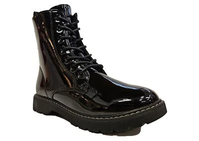 LIVESEY Ladies Classic Military Boots Womens Patent Combat Boots