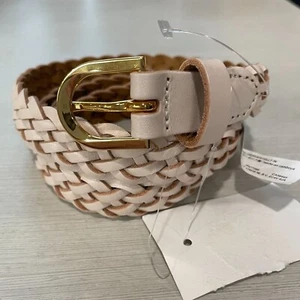 NWT DEFECTIVE J.Crew Factory L/XL Skinny Braided Leather Belt Women's BG018 - Picture 1 of 13