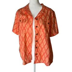 NWT Duluth Artisan Hemp Camp Shirt Button Down Vacation Colorful Pattern - Bild 1 von 6