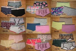 3 Victoria's Secret PINK LOGO Höschen niedriger Bund Boyshorts Medium Set zur Auswahl - Bild 1 von 13