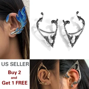 2PCS Metal Elf Ears Halloween Cosplay Latex Prosthetic Hobbit Vulcan Alian - Picture 1 of 12