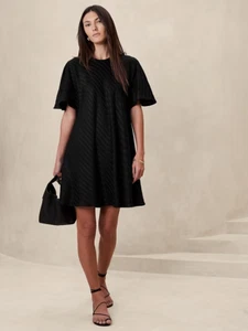 Banana Republic Viscose Linen Mini Dress Black, Size LT(Tall) #743578 - Picture 1 of 4
