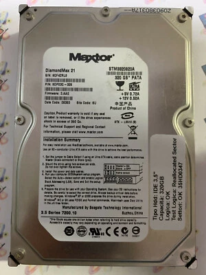 Hard Disk Usato IDE 3,5" 320gb MAXTOR STM3320820A 9DP03G-326 3.AAE 08393 8U - Immagine 1 di 4