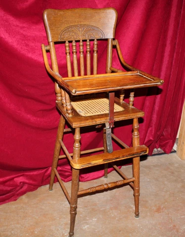 Antique Vintage Eastlake Oak Child's High Chair Cover