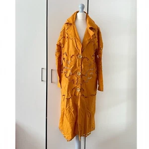 Free People Susanna Eyelet Coat Duster Gr. XS Senf - Bild 1 von 19