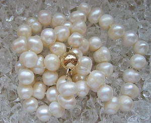 ♦️ Perlen Kette aus 14kt 585 Gold Collier Perlkette mit Perle Pearl Chain ♦️4609 - Bild 1 von 8
