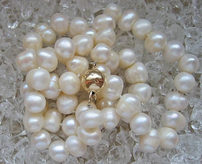 ♦️ Perlen Kette aus 14kt 585 Gold Collier Perlkette mit Perle Pearl Chain ♦️4609 - Bild 1 von 4