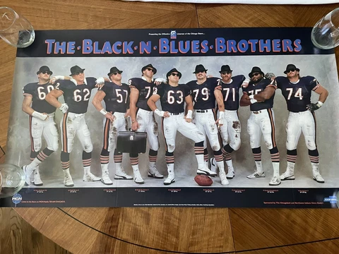 The Black n Blues Brothers Vintage Poster. Chicago Bears. Vintage. Great Shape Cover