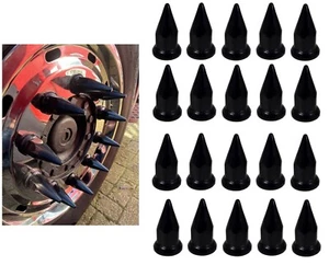 20x Schwarz 33 MM Plastik Kugel Radmutter Schrauben Kappen Spikes Bezüge Lkw Bus - Zdjęcie 1 z 5