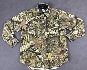 Mossy Oak Pursuits Hunting Shirt Mens Green Real Tree Thermal Lined Button Front - Picture 1 of 12