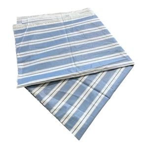 WAVERLY BRANT POINT STRIPE BLUE CLASSIC POLISHED COTTON UPHOLSTERY FABRIC 2 YDS - Picture 1 of 4