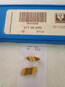 10 NEUE VICTOR NT-3R ERSTKLASSIGE HARTMETALLEINSÄTZE.  GRADE: VPD [F76] - Bild 1 von 1