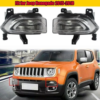 2X Front DRL Daytime Running Light Lamp Turn Signal for Jeep Renegade 2015-2018 - Image 1 of 4
