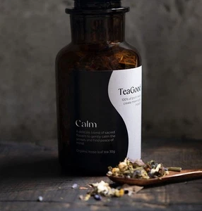 TeaGood Calm Organic Loose Leaf Tea - 30g in Glass Jar - Picture 1 of 4