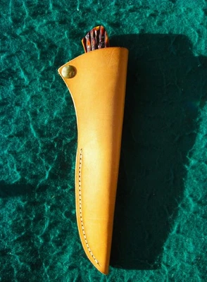 Claude Montjoy Double Edge Dagger Combt Knife Stag Handle/Leather Sheath NEW - Image 1 of 4