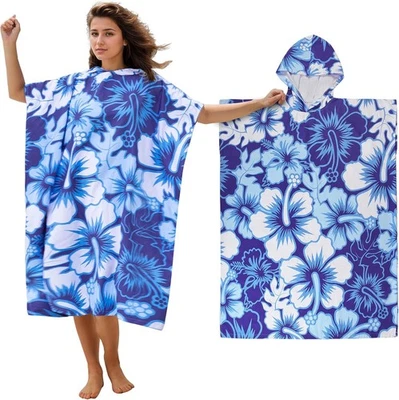 Tirrinia Surf Poncho Changing Towel Lightweight Surf Hooded Beach Robe Quick Dry