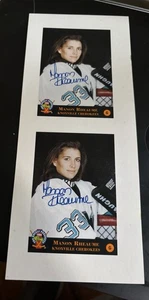 Manon Rheaume Autogramm Zweikarten ungeschnittener Bogen Klassiker 1994 - Bild 1 von 2