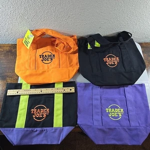 TRADER JOE'S HALLOWEEN Limited Ed MINI New CANVAS TOTE BAG - SET Of 4 - Ship Now - Picture 1 of 3