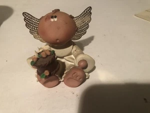 "Maceta Kirk Angel 2001 con flores sentadas 2""" - Imagen 1 de 4