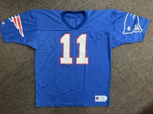 New England Patriots Jersey Drew Bledsoe #11 NFL Quarterback Football Shirt - Picture 1 of 6