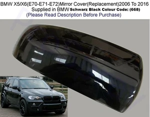 BMW X5/X6(E70-E71-E72)Wing Mirror Cover L/H Or R/H In Schwarz 2(668) 2006-13 - Picture 1 of 4