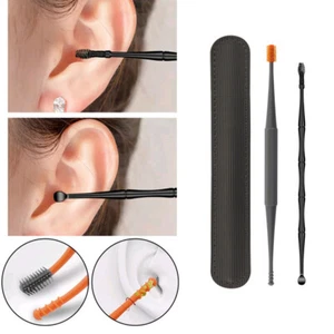 2Pcs Ear Cleaner Wax Removal Remover Cleaning Tool Spiral Silicone Double-Head, - Bild 1 von 13