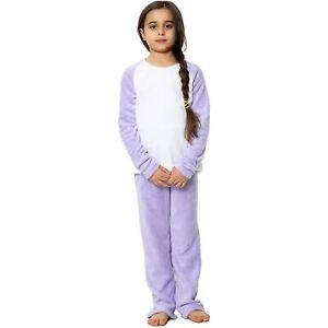 Enfants Filles Lilas Pyjamas Mou Toison PJS 2 Pièce Flanelle Set Lounge Costume