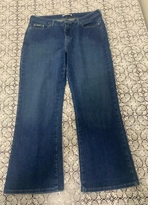 Lee Natural Bootcut Jeans Womens Size 16P Blue Dark Wash Denim - Picture 1 of 9
