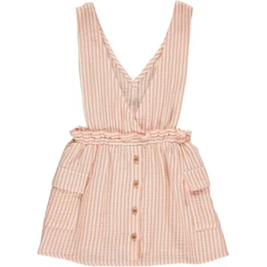 NWT Vignette Gracelynn Overall Peach Orange Striped Pinafore Size 4 - Picture 1 of 5