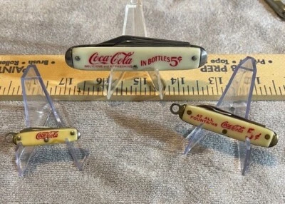 NAVAJAS DE BOLSILLO COCA COLA AÑOS 30 - HECHAS EN ESTADOS UNIDOS - EXCELENTE ESTADO - BLANCAS Foto 1 de 4