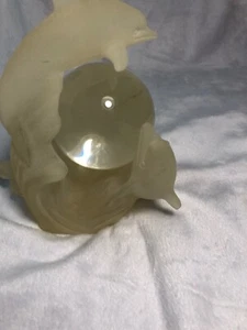 Clear Dolphins With Glass Ball Inside - Picture 1 of 6